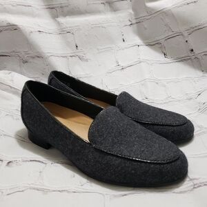 Clarks Un Structured Blush Ease Gray Tweed Loafer Flats Womens Size 5.5 Slip On